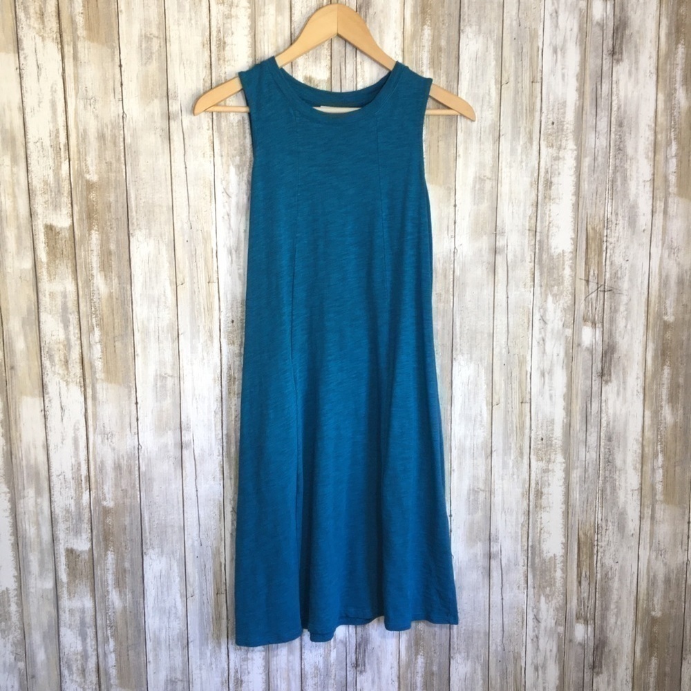 J. Jill Blue Sleeveless Dress With Pockets